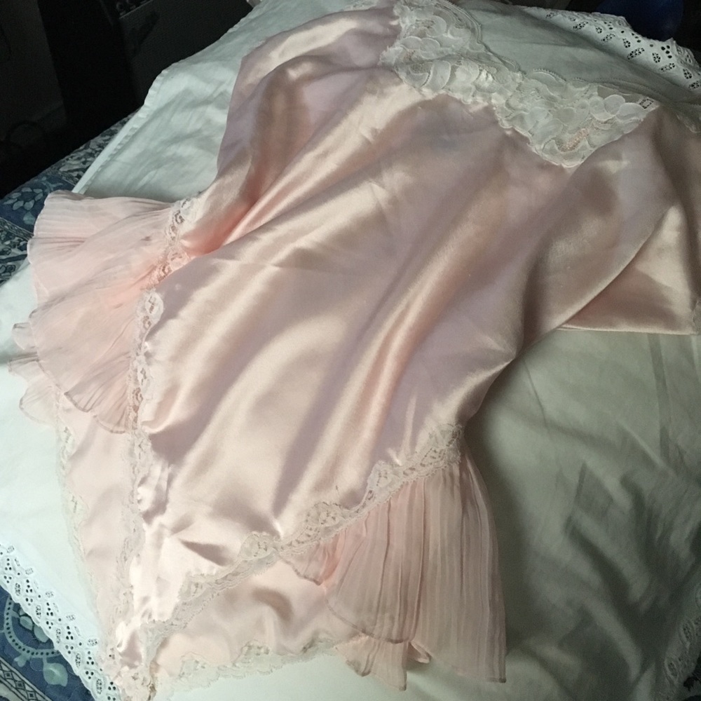 Vtg Christian Dior Pink Lace Teddy